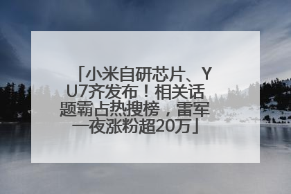 小米自研芯片、YU7齐发布！相关话题霸占热搜榜，雷军一夜涨粉超20万