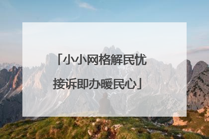 小小网格解民忧 接诉即办暖民心