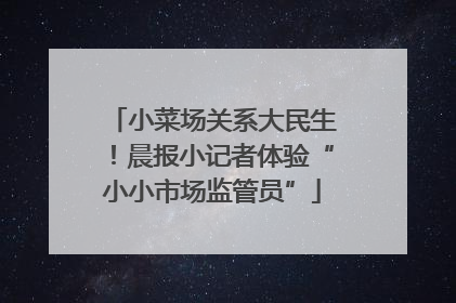 小菜场关系大民生！晨报小记者体验“小小市场监管员”