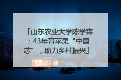 山东农业大学陈学森：43年育苹果“中国芯”，助力乡村振兴