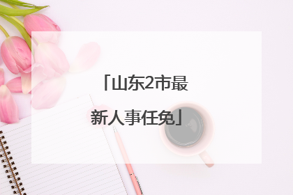 山东2市最新人事任免