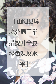 山阳县环境分局三举措提升全县绿色发展水平