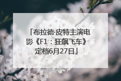布拉德·皮特主演电影《F1：狂飙飞车》定档6月27日