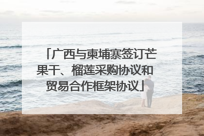 广西与柬埔寨签订芒果干、榴莲采购协议和贸易合作框架协议