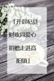 开封杞县财政局爱心捐赠走进高阳镇