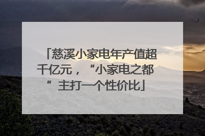 慈溪小家电年产值超千亿元，“小家电之都”主打一个性价比