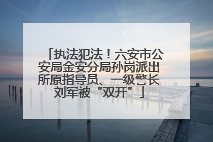 执法犯法！六安市公安局金安分局孙岗派出所原指导员、一级警长刘军被“双开”
