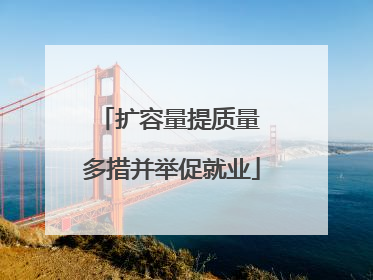 扩容量提质量 多措并举促就业