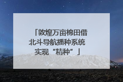 敦煌万亩棉田借北斗导航播种系统实现“精种”