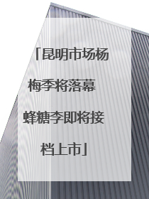 昆明市场杨梅季将落幕 蜂糖李即将接档上市