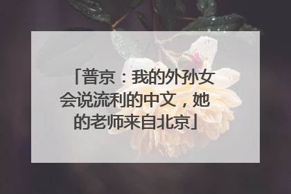 普京：我的外孙女会说流利的中文，她的老师来自北京