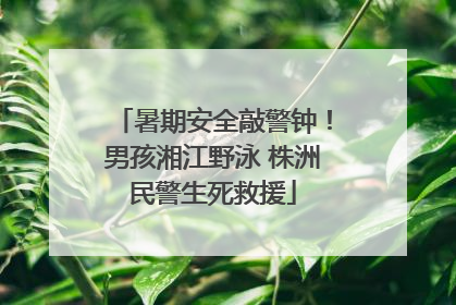 暑期安全敲警钟！男孩湘江野泳 株洲民警生死救援
