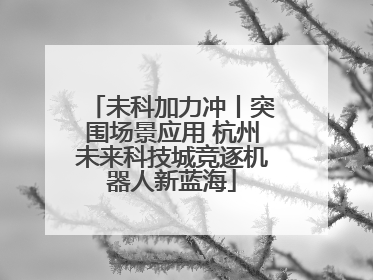 未科加力冲丨突围场景应用 杭州未来科技城竞逐机器人新蓝海