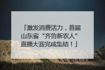 激发消费活力，首届山东省“齐鲁新农人”直播大赛完成集结！