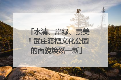 水清、岸绿、景美！武庄渡槽文化公园的面貌焕然一新