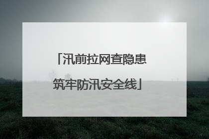 汛前拉网查隐患 筑牢防汛安全线