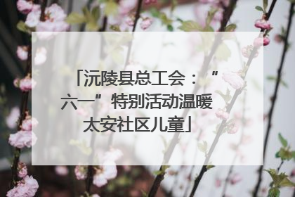 沅陵县总工会：“六一”特别活动温暖太安社区儿童