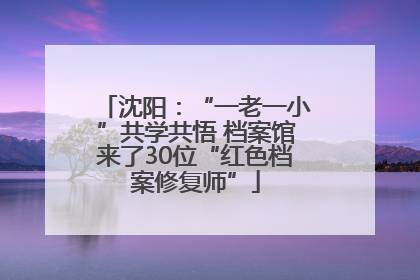 沈阳：“一老一小”共学共悟 档案馆来了30位“红色档案修复师”