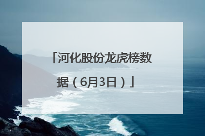 河化股份龙虎榜数据（6月3日）
