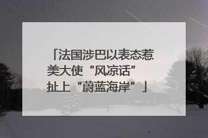 法国涉巴以表态惹美大使“风凉话” 扯上“蔚蓝海岸”