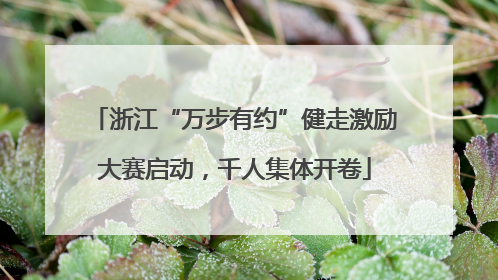 浙江“万步有约”健走激励大赛启动，千人集体开卷