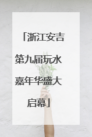 浙江安吉第九届玩水嘉年华盛大启幕