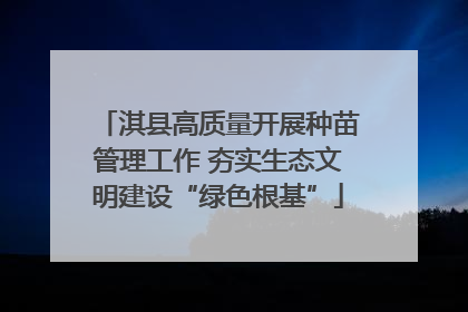淇县高质量开展种苗管理工作 夯实生态文明建设“绿色根基”