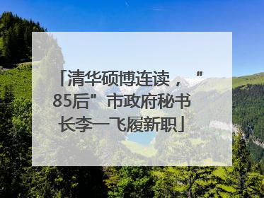 清华硕博连读，“85后”市政府秘书长李一飞履新职