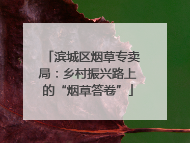 滨城区烟草专卖局：乡村振兴路上的“烟草答卷”