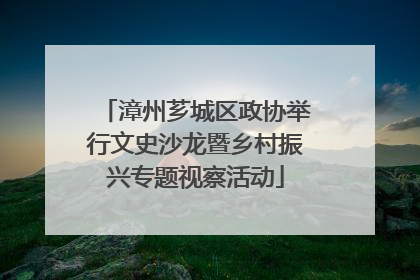 漳州芗城区政协举行文史沙龙暨乡村振兴专题视察活动