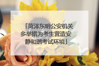 菏泽东明公安机关多举措为考生营造安静和谐考试环境