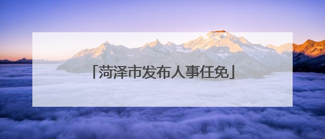 菏泽市发布人事任免