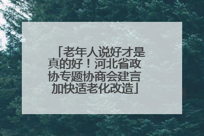 老年人说好才是真的好！河北省政协专题协商会建言加快适老化改造