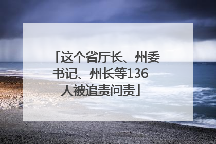这个省厅长、州委书记、州长等136人被追责问责
