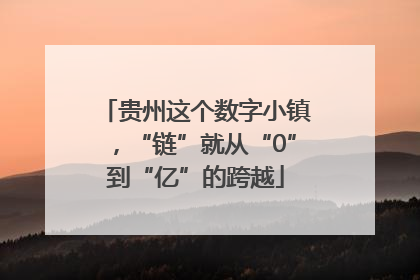 贵州这个数字小镇，“链”就从“0”到“亿”的跨越