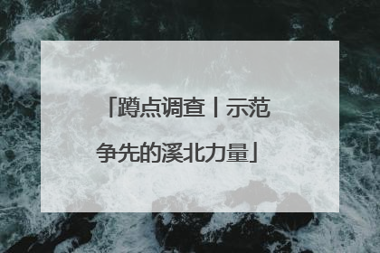 蹲点调查丨示范争先的溪北力量
