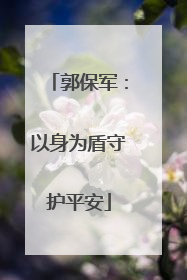 郭保军：以身为盾守护平安