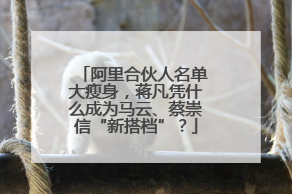 阿里合伙人名单大瘦身，蒋凡凭什么成为马云、蔡崇信“新搭档”？