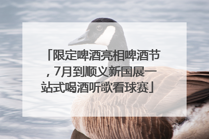 限定啤酒亮相啤酒节，7月到顺义新国展一站式喝酒听歌看球赛