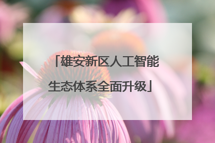 雄安新区人工智能生态体系全面升级