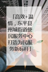 高效+温情，东平县州城街道便民服务中心打造为民服务新标杆