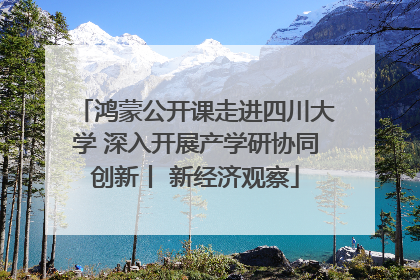 鸿蒙公开课走进四川大学 深入开展产学研协同创新丨 新经济观察