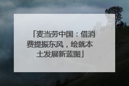 麦当劳中国：借消费提振东风，绘就本土发展新蓝图