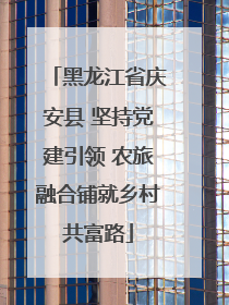 黑龙江省庆安县 坚持党建引领 农旅融合铺就乡村共富路