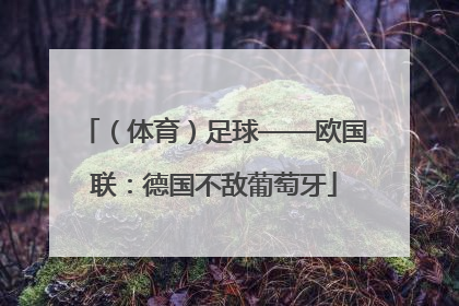 （体育）足球——欧国联：德国不敌葡萄牙