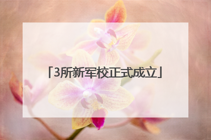 3所新军校正式成立