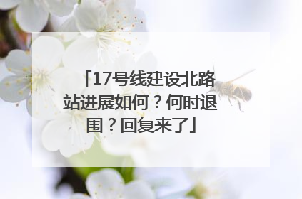 17号线建设北路站进展如何？何时退围？回复来了