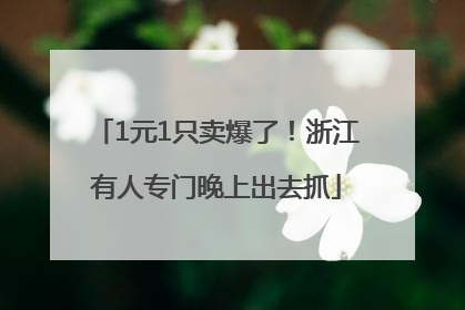 1元1只卖爆了！浙江有人专门晚上出去抓