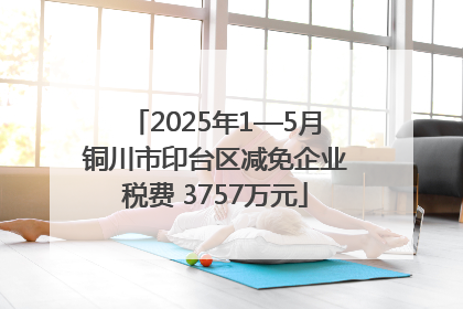 2025年1—5月铜川市印台区减免企业税费 3757万元