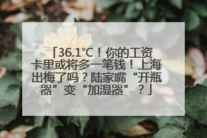 36.1℃！你的工资卡里或将多一笔钱！上海出梅了吗？陆家嘴“开瓶器”变“加湿器”？